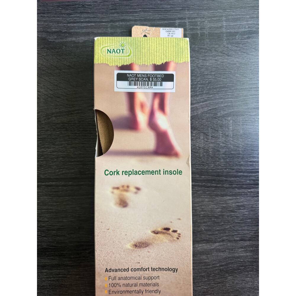 Naot Cork Replacement Insole Mens Size M13 EU 46 Advanced Comfort Technology NEW - Picture 6 of 6